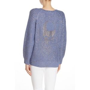NWT SKULL & CASHMERE V-Neck Metallic Knit Sweater